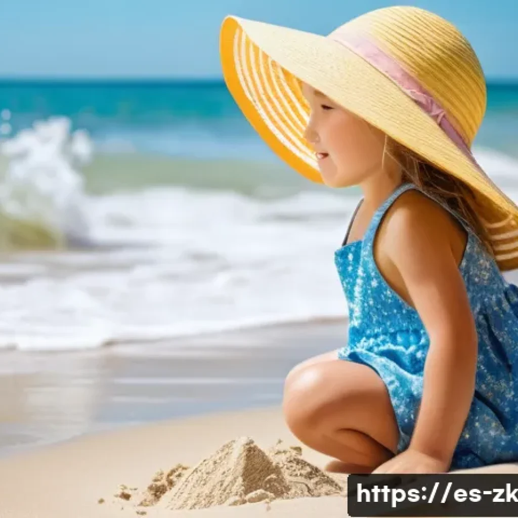 단순함의 철학을 활용한 목표 설정 - **Prompt:** A young girl, around 7 years old, wearing a colorful sundress and a sunhat, playing on a...