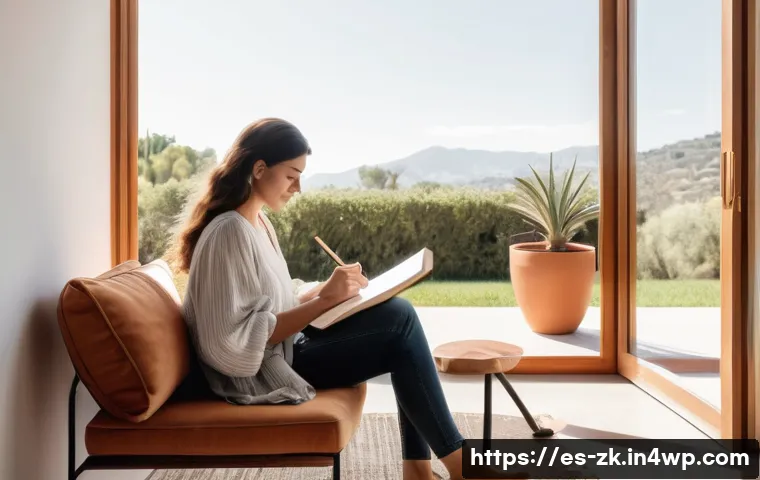 단순함의 철학을 통한 성찰 기법 - A serene, sunlit minimalist living room in a modern Spanish home, featuring natural wooden furniture...